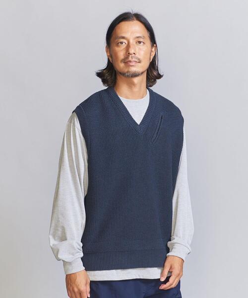 FILL THE BILL(フィルザビル)の「<CGS.×FILL THE BILL> ニットベスト(ニット/セーター・メンズ・ネイビー/ベージュ・L/M/S)」の3枚目の写真