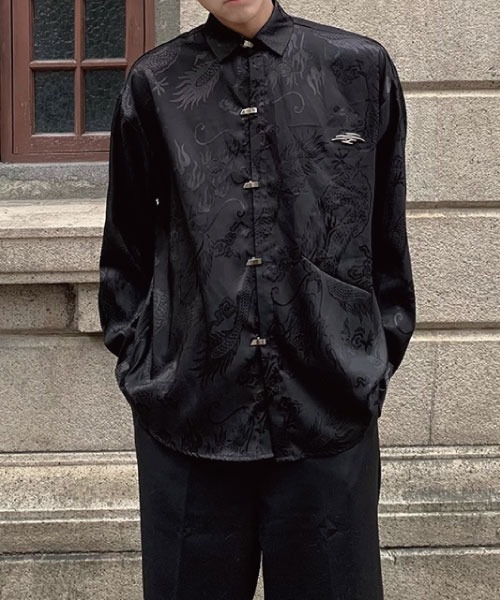 Theater code(シアターコード)の「▲dragon print shirt/ドラゴンプリント 長袖シャツ(シャツ/ブラウス・メンズ・ブラック・L/XL)」の4枚目の写真