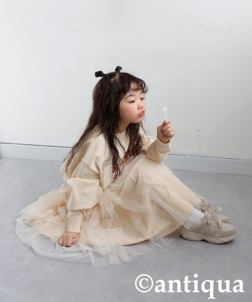 antiqua（アンティカ）の「ギャザーチュールスカート（スカート・キッズ・ブラック/アイボリー/ブルー・160/140/120）」の20枚目の写真