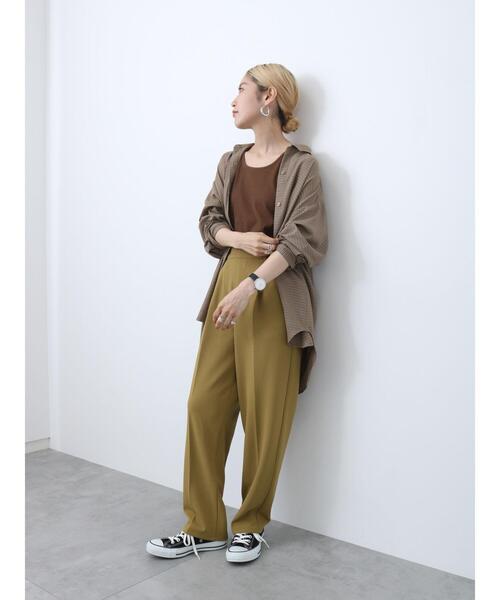 Samansa Mos2 blue（サマンサモスモスブルー）の「【イージーケア】マルチスタイルテーパードパンツ（その他パンツ・レディース・モカ/グリーン/チャコールグレー/キナリ/ダークオレンジ/マスタード/ブラック・S/L/M/SS）」の19枚目の写真