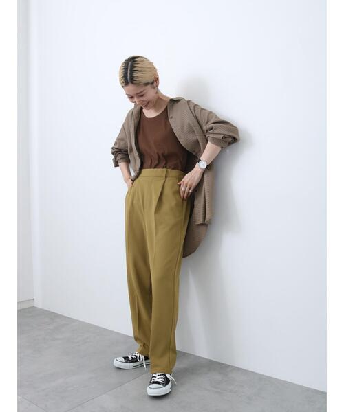 Samansa Mos2 blue（サマンサモスモスブルー）の「【イージーケア】マルチスタイルテーパードパンツ（その他パンツ・レディース・モカ/グリーン/チャコールグレー/キナリ/ダークオレンジ/マスタード/ブラック・S/L/M/SS）」の20枚目の写真