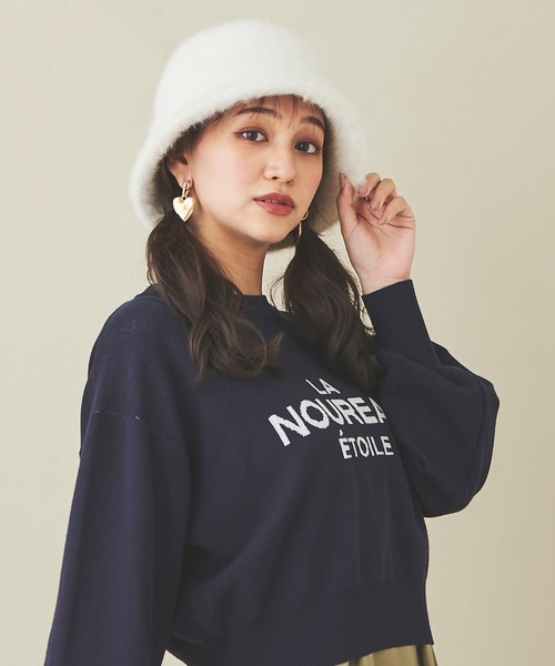 31 Sons de mode(トランテアン ソン ドゥ モード)の「フェイクファーバケットハット(ハット・レディース・ブラック/オフホワイト・フリー)」の8枚目の写真