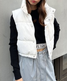クロップド丈中綿ベスト