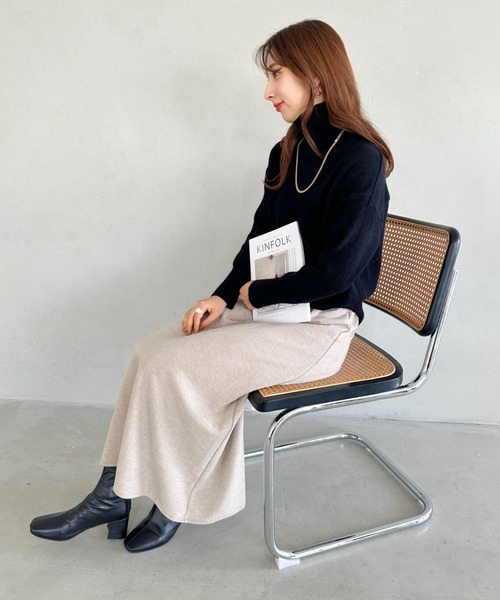 un+frame(アンフレーム)の「turtleneck knit tops/タートルネックカラーニットトップス(ニット/セーター・レディース・ブラック/ブルー/ブラウン/オレンジ/アイボリー/グリーン・FREE)」の14枚目の写真