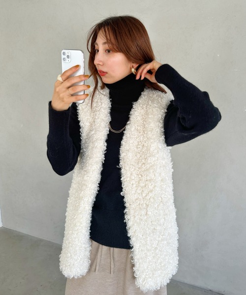 un+frame(アンフレーム)の「turtleneck knit tops/タートルネックカラーニットトップス(ニット/セーター・レディース・ブラック/ブルー/ブラウン/オレンジ/アイボリー/グリーン・FREE)」の13枚目の写真