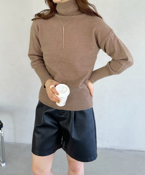 un+frame(アンフレーム)の「turtleneck knit tops/タートルネックカラーニットトップス(ニット/セーター・レディース・ブラック/ブルー/ブラウン/オレンジ/アイボリー/グリーン・FREE)」の21枚目の写真