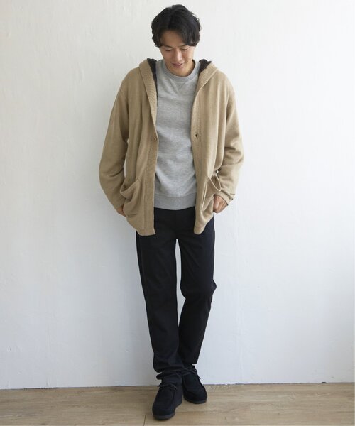 ikka(イッカ)の「ボアフリースニットフーディガン(カーディガン/ボレロ・メンズ・ブラック/ベージュ/ブラウン・S/M/L/XL)」の5枚目の写真