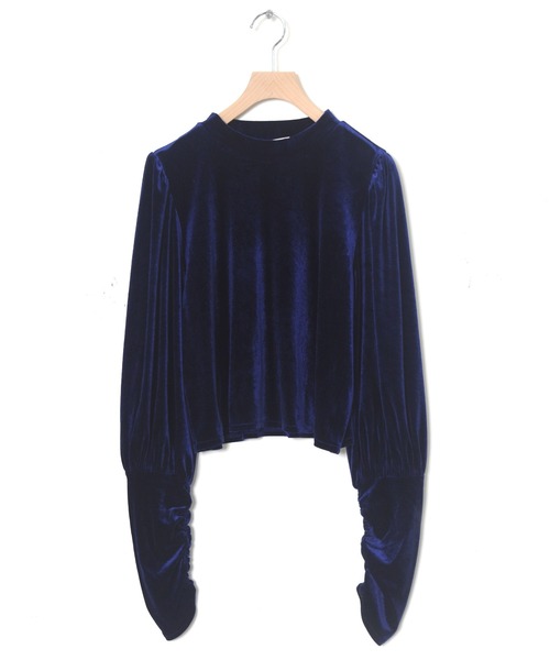Alley by w closet（アリーバイダブルクローゼット）の「【Alley】マットベロアボリューム袖ハイネックプルオーバー（Tシャツ/カットソー・レディース・オレンジ系/ネイビー・FREE）」の21枚目の写真