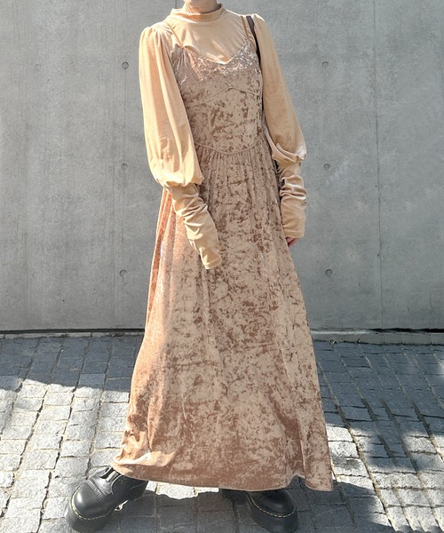 Alley by w closet（アリーバイダブルクローゼット）の「【Alley】マットベロアボリューム袖ハイネックプルオーバー（Tシャツ/カットソー・レディース・オレンジ系/ネイビー・FREE）」の10枚目の写真