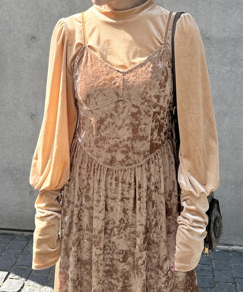 Alley by w closet（アリーバイダブルクローゼット）の「【Alley】マットベロアボリューム袖ハイネックプルオーバー（Tシャツ/カットソー・レディース・オレンジ系/ネイビー・FREE）」の11枚目の写真