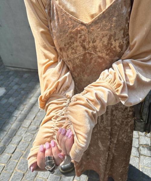 Alley by w closet（アリーバイダブルクローゼット）の「【Alley】マットベロアボリューム袖ハイネックプルオーバー（Tシャツ/カットソー・レディース・オレンジ系/ネイビー・FREE）」の12枚目の写真