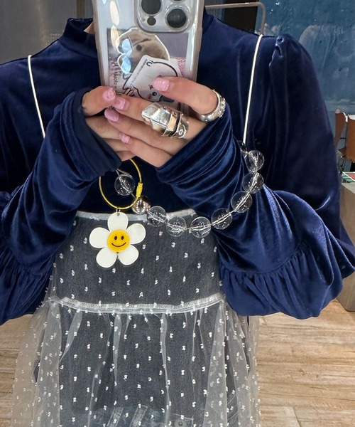 Alley by w closet（アリーバイダブルクローゼット）の「【Alley】マットベロアボリューム袖ハイネックプルオーバー（Tシャツ/カットソー・レディース・オレンジ系/ネイビー・FREE）」の15枚目の写真