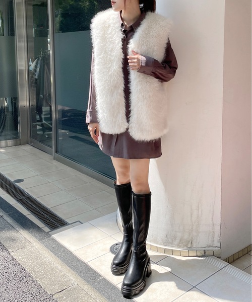 one way（ワンウェイ）の「ファーベスト（ベスト・レディース・ホワイト/ブラック・FREE）」の9枚目の写真