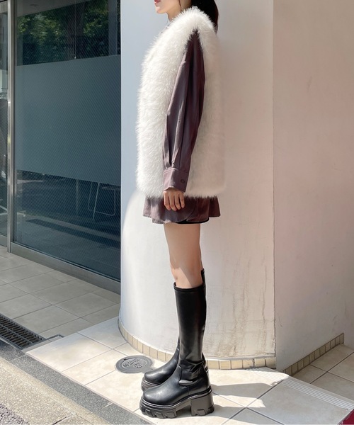 one way（ワンウェイ）の「ファーベスト（ベスト・レディース・ホワイト/ブラック・FREE）」の11枚目の写真