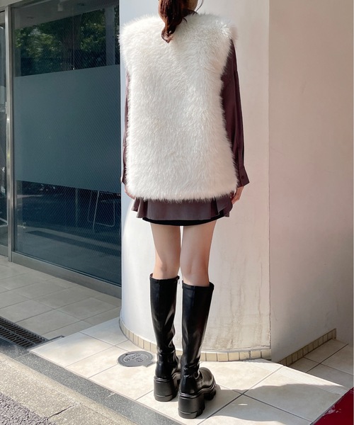 one way（ワンウェイ）の「ファーベスト（ベスト・レディース・ホワイト/ブラック・FREE）」の12枚目の写真