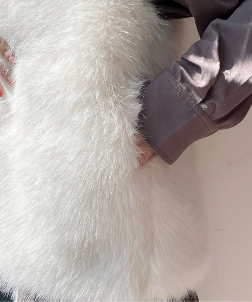 one way（ワンウェイ）の「ファーベスト（ベスト・レディース・ホワイト/ブラック・FREE）」の13枚目の写真