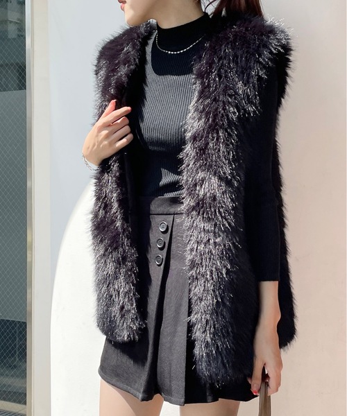 one way（ワンウェイ）の「ファーベスト（ベスト・レディース・ホワイト/ブラック・FREE）」の16枚目の写真