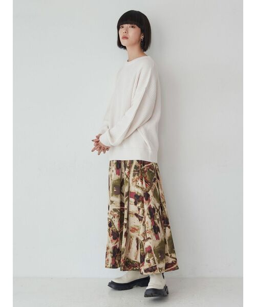 MURUA（ムルーア）の「バルキーコットンオーバーニット（ニット/セーター・レディース・ピンク/グレー/ネイビー/アイボリー/レッド/モカ・FREE）」の20枚目の写真