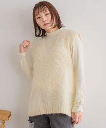 RETRO GIRL | 【セットアイテム】起毛VネックベストインナーSET(ニット/セーター)