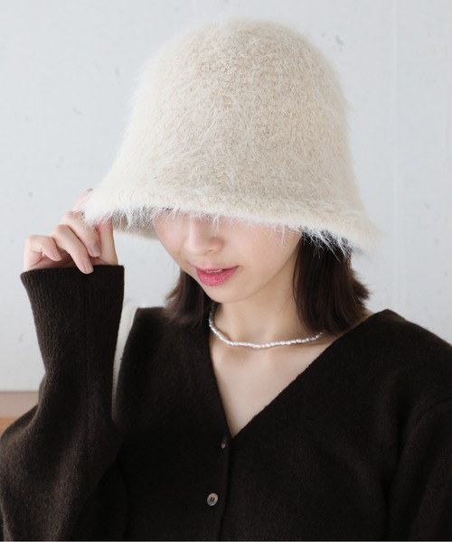 MAISON BREEZE（メゾンブリーズ）の「【MAISON BREEZE】シャギーベルハット KNF039（ハット・レディース・ブラック/ホワイト・FREE）」の11枚目の写真