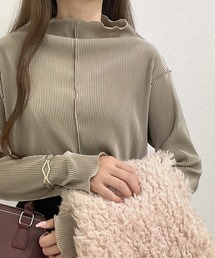 2wayメロープリーツハイネックトップス