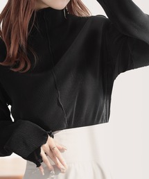 2wayメロープリーツハイネックトップス
