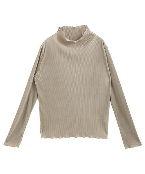 nouvellemoi（ヌーベルモイ）の「2wayメロープリーツハイネックトップス（Tシャツ/カットソー・レディース・グレイッシュベージュ/ブラック/グレー/アイボリー・S/L/M）」の12枚目の写真