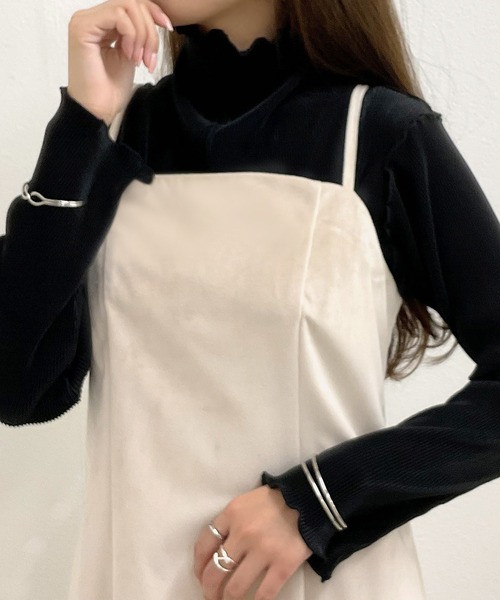 nouvellemoi（ヌーベルモイ）の「2wayメロープリーツハイネックトップス（Tシャツ/カットソー・レディース・グレイッシュベージュ/ブラック/グレー/アイボリー・S/L/M）」の19枚目の写真