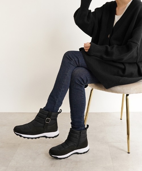 ALETTA（アレッタ）の「防水 あったか ウインター レインブーツ（レインシューズ・レディース・ブラック/ベージュ/グレー・L/LL/S/M）」の2枚目の写真