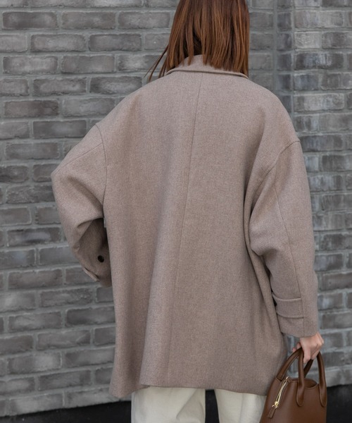 FORK&SPOON（フォークアンドスプーン）の「FORK&SPOON　バルカラーミドルコート（その他アウター・レディース・ネイビー/ブラウン系その他・1）」の8枚目の写真