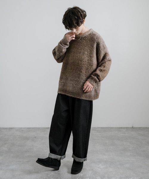 オーバーサイズグラデーションボーダーブークレーニットセーター（ニット/セーター）｜Rocky Monroe（ロッキーモンロー）