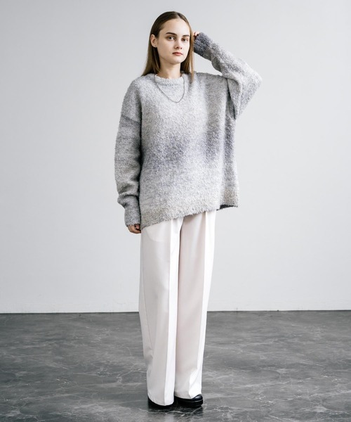 オーバーサイズグラデーションボーダーブークレーニットセーター（ニット/セーター）｜Rocky Monroe（ロッキーモンロー）