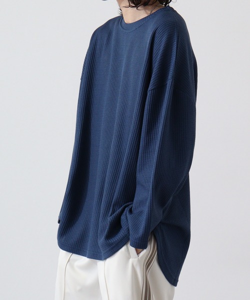 revertical（リバーティカル）の「ワッフル調BIGシルエットT（Tシャツ/カットソー・メンズ・ブルー/グレー/ブラック/ワイン・M/L）」の15枚目の写真