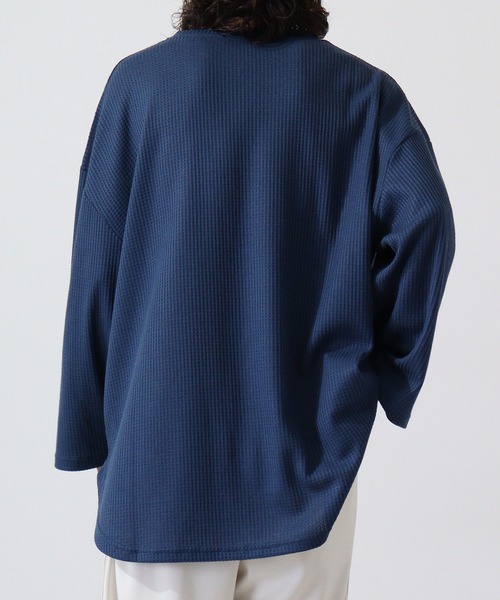 revertical（リバーティカル）の「ワッフル調BIGシルエットT（Tシャツ/カットソー・メンズ・ブルー/グレー/ブラック/ワイン・M/L）」の16枚目の写真