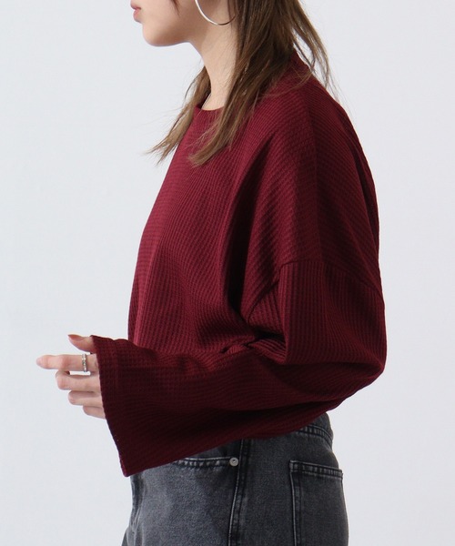 revertical（リバーティカル）の「ワッフル調BIGシルエットT（Tシャツ/カットソー・メンズ・ブルー/グレー/ブラック/ワイン・M/L）」の19枚目の写真