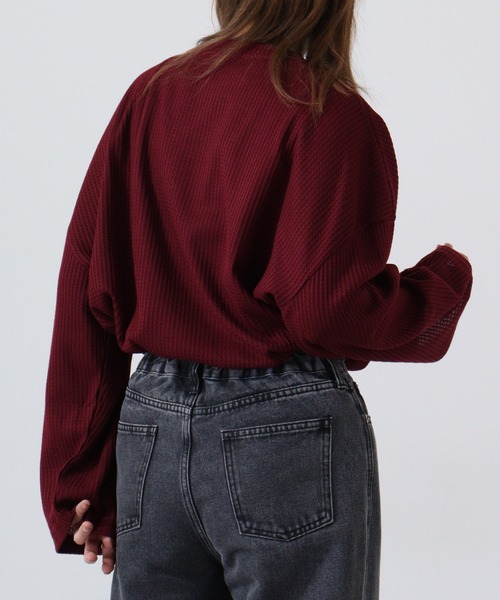 revertical（リバーティカル）の「ワッフル調BIGシルエットT（Tシャツ/カットソー・メンズ・ブルー/グレー/ブラック/ワイン・M/L）」の20枚目の写真