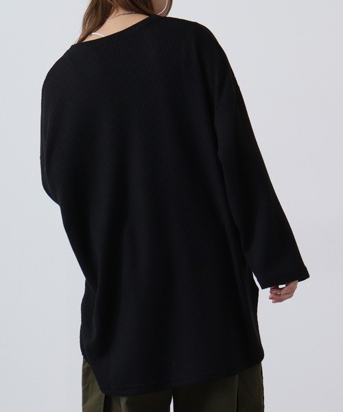 revertical（リバーティカル）の「ワッフル調BIGシルエットT（Tシャツ/カットソー・メンズ・ブルー/グレー/ブラック/ワイン・M/L）」の8枚目の写真