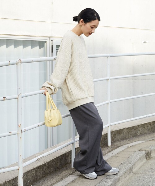 FREAK'S STORE（フリークスストア）の「田辺あゆみ × FREAK'S STORE/田辺あゆみ 限定展開　ジャガードキルト スウェットプルオーバー（スウェット/ユニセックス）（スウェット・レディース・ブラック/ラベンダー/オフホワイト・ﾌﾘ-）」の8枚目の写真