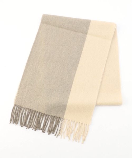 MONSIEUR NICOLE（ムッシュニコル）の「【ex/tra】カシミヤ バイカラーマフラー（マフラー・メンズ・ブラック/グレー/ベージュ・FREE）」の3枚目の写真