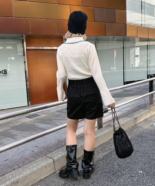 CIAOPANIC(チャオパニック)の「リップストップミリタリーミニスカパン(スカート・レディース・ブラック/カーキ・FREE)」の7枚目の写真