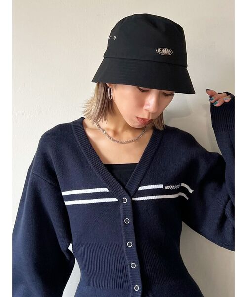 EMODA（エモダ）の「スタンプロゴバケットハット（ハット・レディース・ブラック/カーキ・FREE）」の4枚目の写真