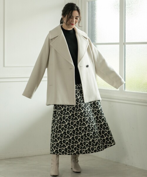 OPAQUE.CLIP（オペークドットクリップ）の「◆ハイネックワイドニット/ネオサーモ【吸湿発熱/洗濯機洗い可】（ニット/セーター・レディース・ブラック/ホワイト系その他3/オレンジ/ナチュラル・36/38/40）」の21枚目の写真