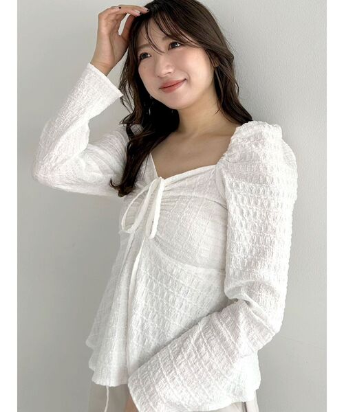 tシャツ ドロストチュニックカットソー レディース MERCURYDUO ドロストチュニックカットソー（ブラック