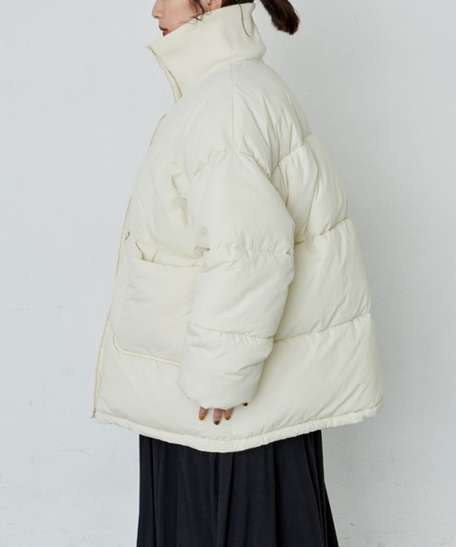 Libra Cue（リブラ キュー）の「リブタートル中綿コート（ブルゾン・レディース・ブラック/アイボリー・FREE）」の14枚目の写真