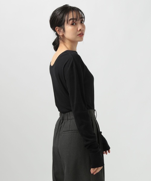 BAYFLOW（ベイフロー）の「2WAYクルーネックプルオーバー（Tシャツ/カットソー・レディース・オフホワイト/パープル/ブラック・FREE）」の6枚目の写真