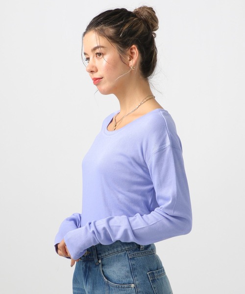 BAYFLOW（ベイフロー）の「2WAYクルーネックプルオーバー（Tシャツ/カットソー・レディース・オフホワイト/パープル/ブラック・FREE）」の10枚目の写真