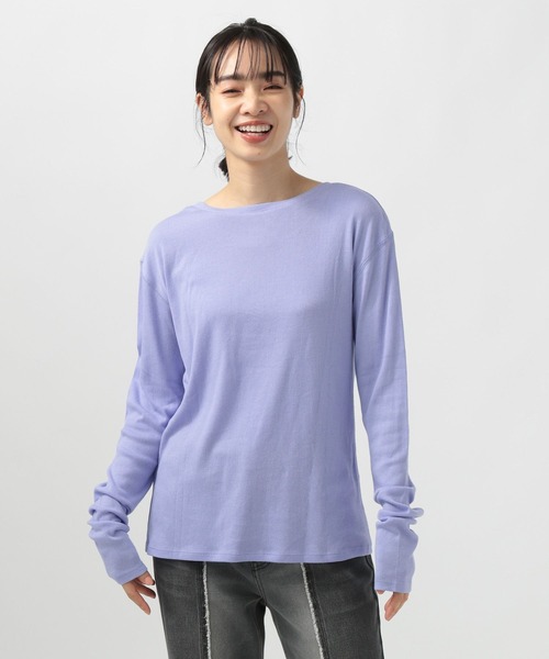 BAYFLOW（ベイフロー）の「2WAYクルーネックプルオーバー（Tシャツ/カットソー・レディース・オフホワイト/パープル/ブラック・FREE）」の11枚目の写真