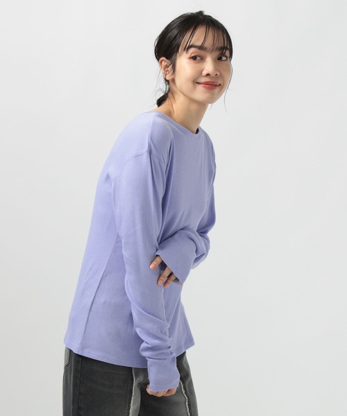 BAYFLOW（ベイフロー）の「2WAYクルーネックプルオーバー（Tシャツ/カットソー・レディース・オフホワイト/パープル/ブラック・FREE）」の12枚目の写真