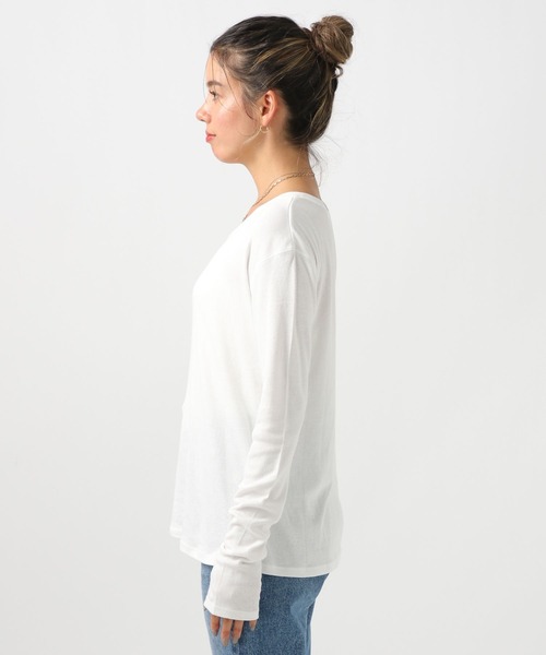 BAYFLOW（ベイフロー）の「2WAYクルーネックプルオーバー（Tシャツ/カットソー・レディース・オフホワイト/パープル/ブラック・FREE）」の15枚目の写真