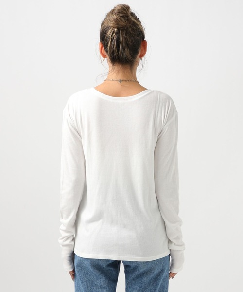 BAYFLOW（ベイフロー）の「2WAYクルーネックプルオーバー（Tシャツ/カットソー・レディース・オフホワイト/パープル/ブラック・FREE）」の16枚目の写真